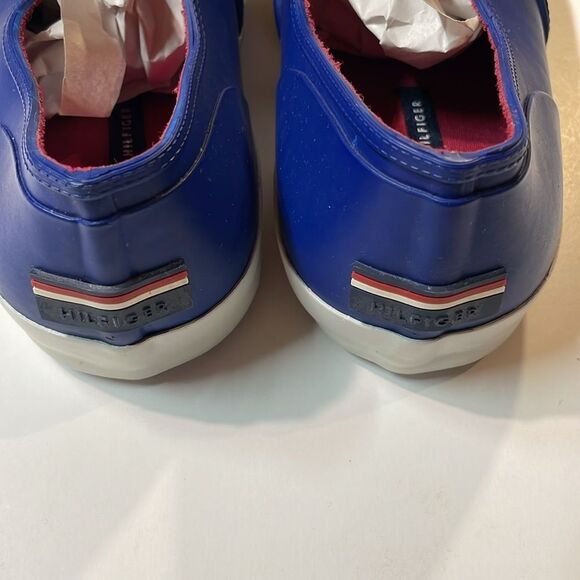 Tommy Hilfiger Mens Typhoon Boat Rain Rubber Blue Slip On Sz 9 - Picture 4 of 9